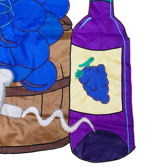 Outdoor Flag Wine & Grapes Wall Hanging Tapestry 42" x 28" - Picture 4 of 6